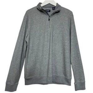 NWT Chaps Grey Pullover Collared Shirt Quarter Zip Long Sleeve Men's Size M